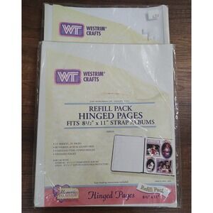 Westrim Crafts 8 1/2 x 11" Refill Pack Hinged #29215 Strap Albums 30 Pages NOS